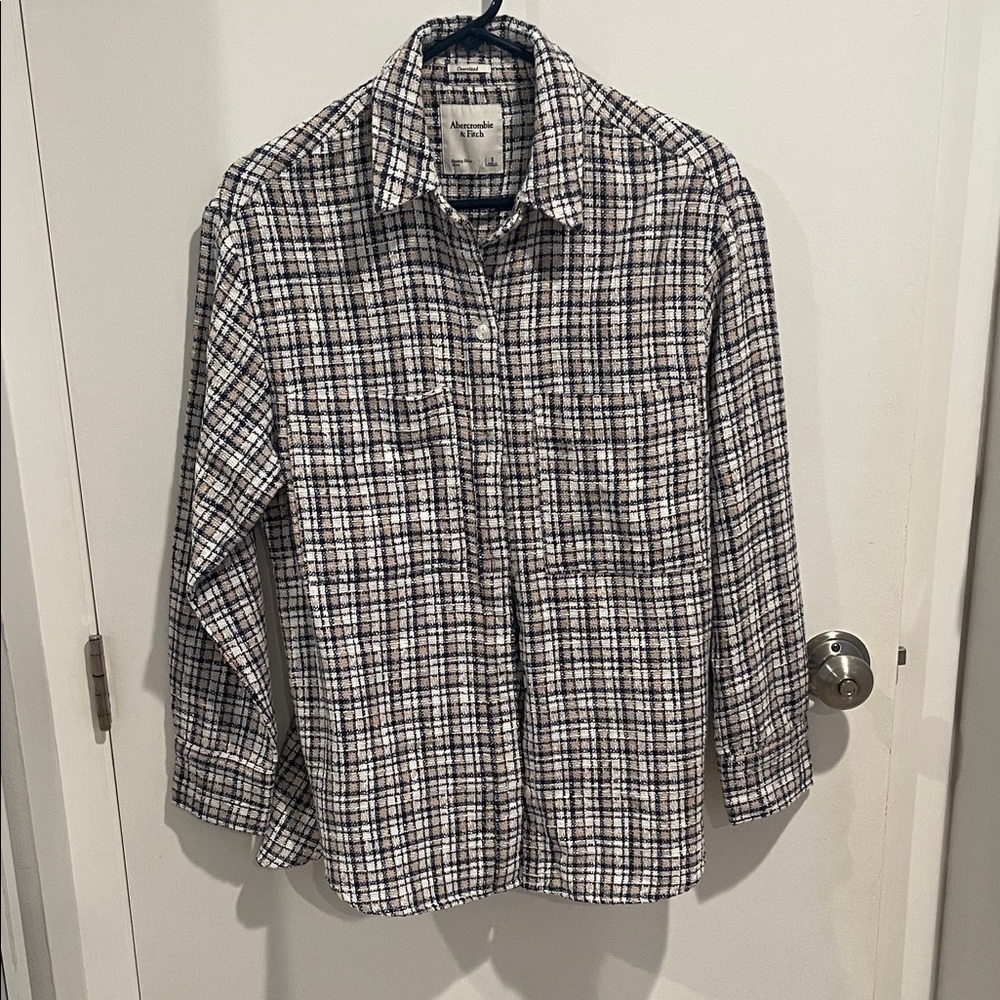 NWT Abercrombie & Fitch Oversized Tweed Button Up Shirt